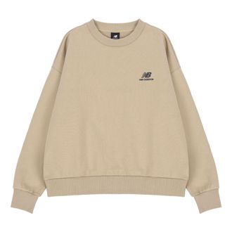 New Balance (WMNS) New Balance Alphabet Printing Sports Pullover Round Neck Khaki Hoodie AWT21305-MS