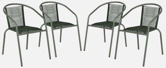 Sweeek Sill&oacute;n De Jard&iacute;n De Resina Natural, Set De 4