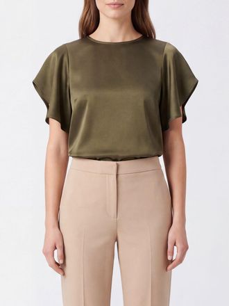 Victoria Beckham Bela Satin Crew Neck Top