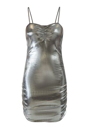 Faina Gebreid mini-jurkje Dames Zwart metallic