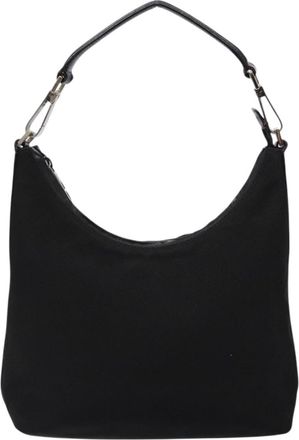 Gucci Jackie Black Canvas Shoulder Bag (Pre-Owned)