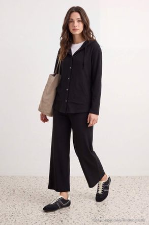 Trendyol Modest Dames Zwart Effen Lang, Regular fit Modest Tweedelig Set