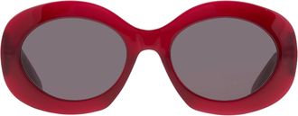 Celine Smoke Oval Ladies Sunglasses CL40292U 69A 54