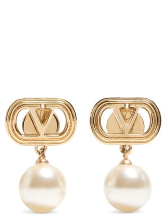 Valentino Garavani Golden Ovalette Drop Earrings