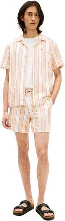 Tommy Hilfiger Gestreepte geweven herenshorts (Oranje)