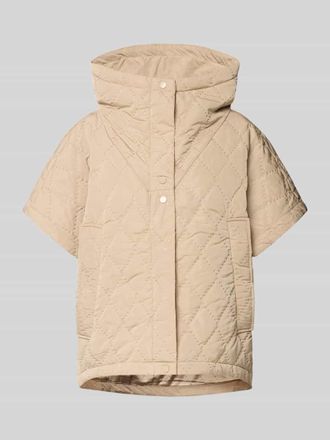 Copenhagen Muse Cape mit Steppn&auml;hten und Eingrifftaschen in Sand, Gr&ouml;&szlig;e L/XL