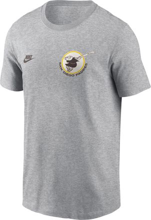 Nike San Diego Padres Cooperstown 2-Hit Logo Nike Mens MLB T-Shirt in Grey | N19906GSDP-VFA