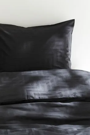 H&M Baumwollsatin-Bettw&auml;sche f&uuml;r Einzelbett - Anthrazit/Gemustert