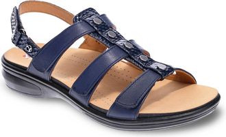 Revere Comfort Shoes Womens Toledo Sandals In Navy/blue Snake