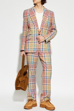 Vivienne Westwood Wool Blazer With Check Pattern, Mens, Multicolour