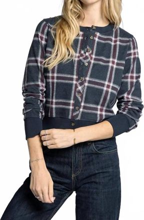 Thread & Supply Monica Cardigan In Black Red Plaid