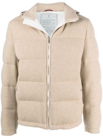Brunello Cucinelli cashmere padded jacket - Neutrals