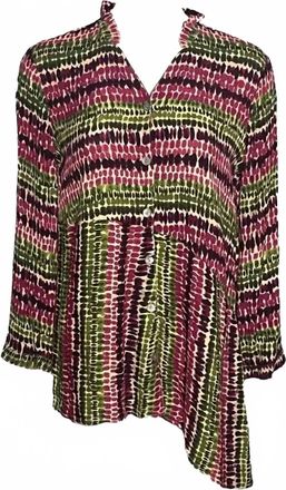 Habitat Asymetrical Button Front Tunic In Olive