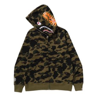 A Bathing Ape 1st Camo Full Zip Shark Hoodie Green 1M30-115-007-GRN