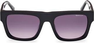 GANT Square Sunglasses in Shiny Black /Gradient Smoke at Nordstrom Rack