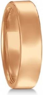 Allurez Dome Comfort Fit Wedding Ring Mens European Band 14k Rose Gold (5mm)