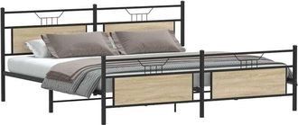 vidaXL Metal Bed Frame without Mattress Sonoma Oak 200x200 cm Vidaxl