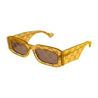 Gucci Rechthoekige Zonnebril - Heren - Zonnebrillen - Geel - 54 MM - Accessoires