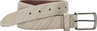 Johnston & Murphy Diagonal Embossed Leather Belt in Bone at Nordstrom, Size 34