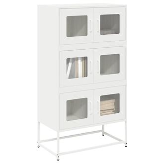 Berkfield Home Highboard White 68x39x123 cm Steel | Size: 68 x 39 x 123 cm