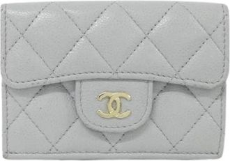 Chanel Tweedehands leren portemonnees - Dames - Vintage Accessoires - Grijs - ONE Size - Vintage