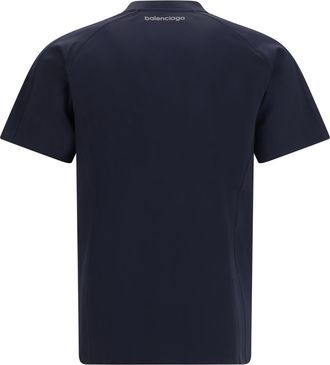 Balenciaga Mens Long-Sleeve Layered T-Shirt Navy-White Polyamide; Elastane T-Shirts Navy/white And Polos