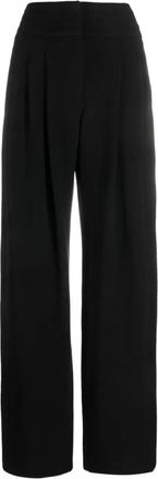 Iro Casual Zwarte Katoenen Broek - Dames - Straight fit broeken - Zwart - S - Katoen - Broeken