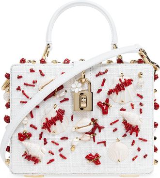 Dolce & Gabbana Dolce Box seashell-appliqué tote bag - women - Nylon/Leather - One Size - White