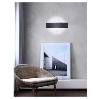Trade Shop Trade Shop Traesio - Trade Shop - Applique Led Parete Moderna Nera 8 W Doppia Emissione Luce 6500k 3000k 4000k E17