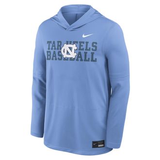 Nike North Carolina Dugout Nike Mens Dri-FIT College Long-Sleeve Hooded Top in Blue | 03B94EYNCN-ZM1