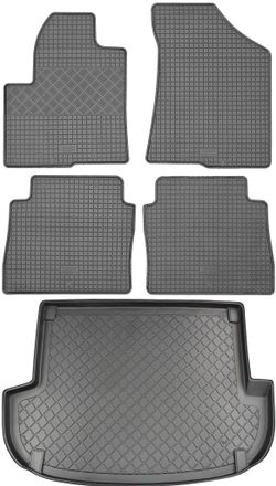 OEM Hyundai Santa Fe Ii Cm Suv (5 Puertas) De 04.2006 A 08.2012. Juego: Alfombrillas De Goma Para Coche + Alfombrilla Para Maletero