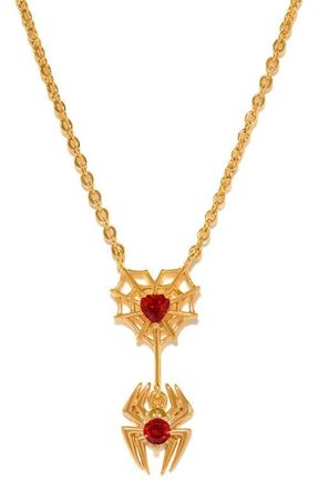 Girls Crew Marvel Spider-Man Web of Love Pendant Necklace in Gold at Nordstrom