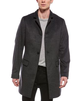 AllSaints Hargrove Suede-Trim Wool-Blend Coat