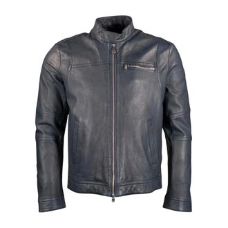 Peuterey Leather Jackets, male, Blue, Size: 2XL Saguaro Leather Jacket