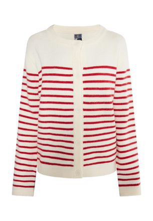 Dreimaster Dreimaster Vest Dames Wol Wit Rood