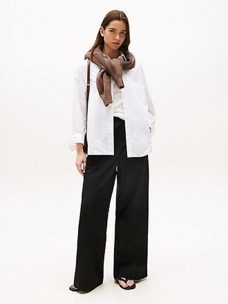 Tommy Hilfiger Wide Leg Relaxed Poplin Trousers