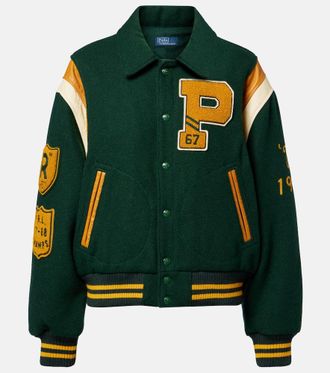 Polo Ralph Lauren Giacca varsity in misto lana con pelle
