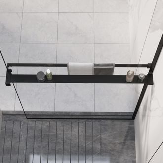 vidaXL Estante Para Pared De Ducha Aluminio Negro 90 Cm Vidaxl