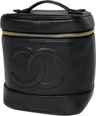 Chanel Black Grained Calfskin Pouch Vanity Bag (Pre-Owned)