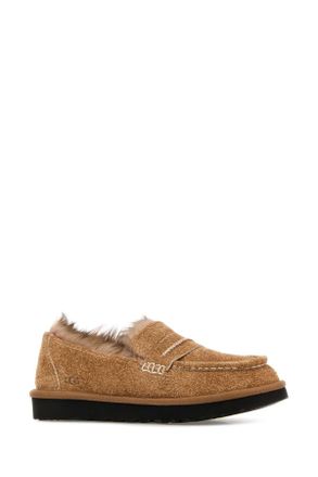 UGG Womens Camel Suede Ellis Loafers Chestnut Mocassini