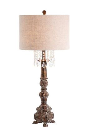 Jonathan Y Designs Carlisle 33.5 Resin/Acrylic LED Table Lamp, Antique Brown at Nordstrom