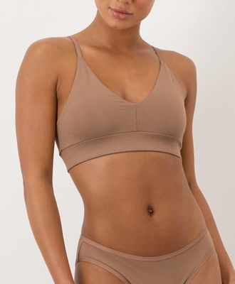 Pact Organic Cotton Everyday Classic T-Shirt Bra in Driftwood Brown at Nordstrom, Size Xx-Large