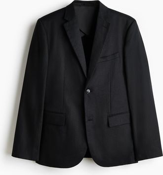 H&M Leinensakko in Slim Fit - Schwarz