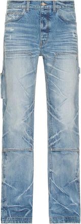 Amiri Mens Amiri Straight Fit Carpenter Faded Indigo Blue Jeans - Size: 32/31