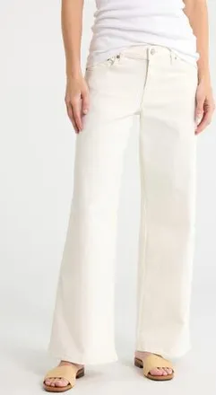 Lucky Brand Sweet Wide Leg Jeans in White Lies Wash at Nordstrom Rack, Size 27 X 30