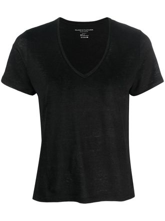 Majestic Filatures T-shirt con scollo a V - Nero
