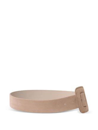 Max Mara Brio square-buckle belt - women - Sheep Suede - M - Neutrals