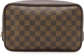 Louis Vuitton Brown Pvc Coated Canvas Clutch Bag Pouch (Pre-Owned)