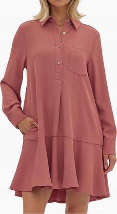 Entro Darcy Flutter Mini Dress In Mauve