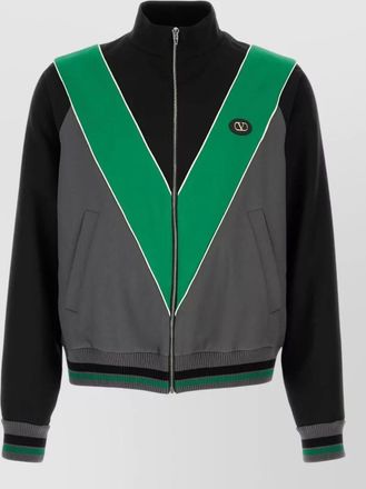 Valentino Garavani block design high collar polyester sweatshirt